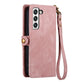 Geometric Zipper Wallet Side Buckle Leather Phone Case