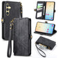 Geometric Zipper Wallet Side Buckle Leather Phone Case