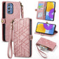 Geometric Zipper Wallet Side Buckle Leather Phone Case