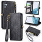 Geometric Zipper Wallet Side Buckle Leather Phone Case