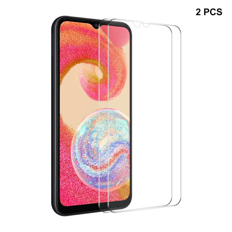 2pcs ENKAY 0.26mm 9H 2.5D High Aluminum-silicon Tempered Glass Film, For Samsung Galaxy M04, For Samsung Galaxy A25 5G, For Samsung Galaxy A35, For Samsung Galaxy A55, For Samsung Galaxy S23 FE, For Samsung Galaxy M54 /F54, For Samsung Galaxy A15 4G / 5G
