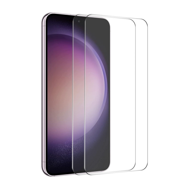 2pcs ENKAY 0.26mm 9H 2.5D High Aluminum-silicon Tempered Glass Film, For Samsung Galaxy M04, For Samsung Galaxy A25 5G, For Samsung Galaxy A35, For Samsung Galaxy A55, For Samsung Galaxy S23 FE, For Samsung Galaxy M54 /F54, For Samsung Galaxy A15 4G / 5G