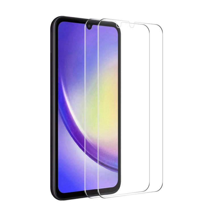2pcs ENKAY 0.26mm 9H 2.5D High Aluminum-silicon Tempered Glass Film, For Samsung Galaxy M04, For Samsung Galaxy A25 5G, For Samsung Galaxy A35, For Samsung Galaxy A55, For Samsung Galaxy S23 FE, For Samsung Galaxy M54 /F54, For Samsung Galaxy A15 4G / 5G