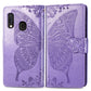 Butterfly Love Flowers Embossing Horizontal Flip Leather Case For Samsung A20 E with Holder & Card Slots & Wallet & Lanyard