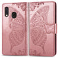 Butterfly Love Flowers Embossing Horizontal Flip Leather Case For Samsung A20 E with Holder & Card Slots & Wallet & Lanyard