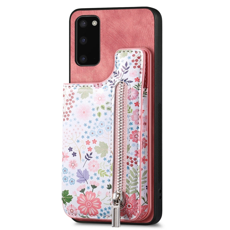 Retro Painted Zipper Wallet Back Phone Case