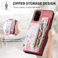 Retro Painted Zipper Wallet Back Phone Case