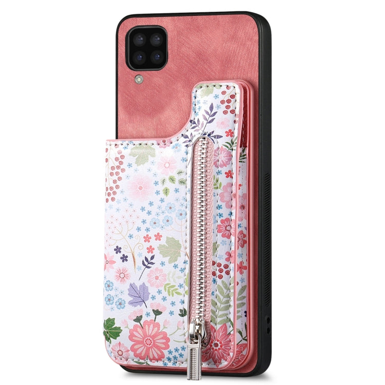 Retro Painted Zipper Wallet Back Phone Case
