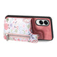 Retro Painted Zipper Wallet Back Phone Case
