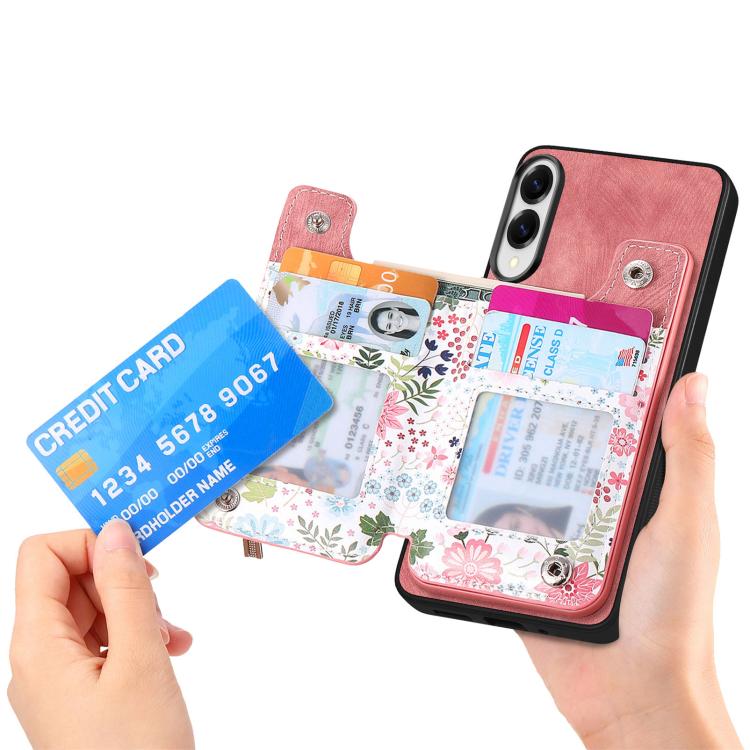 Retro Painted Zipper Wallet Back Phone Case