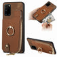Cross Leather Ring Vertical Zipper Wallet Back Phone Case