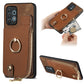 Cross Leather Ring Vertical Zipper Wallet Back Phone Case