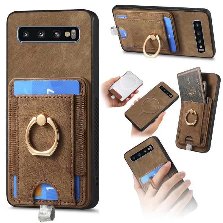 Retro Splitable Magnetic Card Bag Leather Phone Case