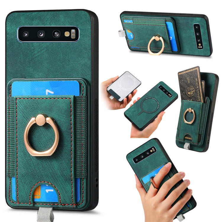 Retro Splitable Magnetic Card Bag Leather Phone Case