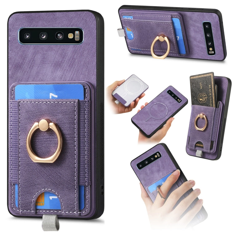 Retro Splitable Magnetic Card Bag Leather Phone Case