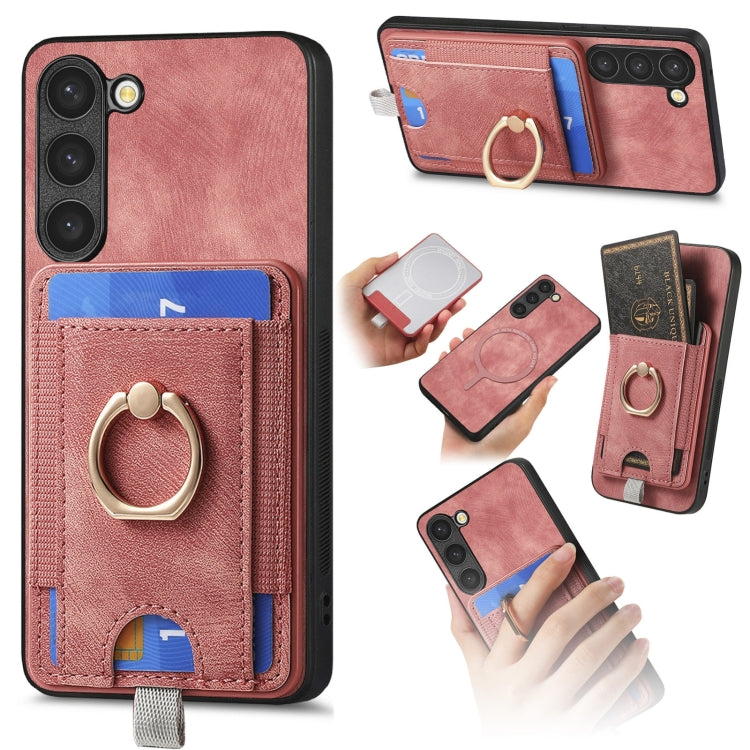 Retro Splitable Magnetic Card Bag Leather Phone Case