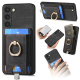 Retro Splitable Magnetic Card Bag Leather Phone Case