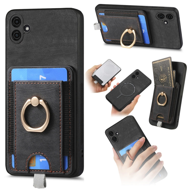 Retro Splitable Magnetic Card Bag Leather Phone Case