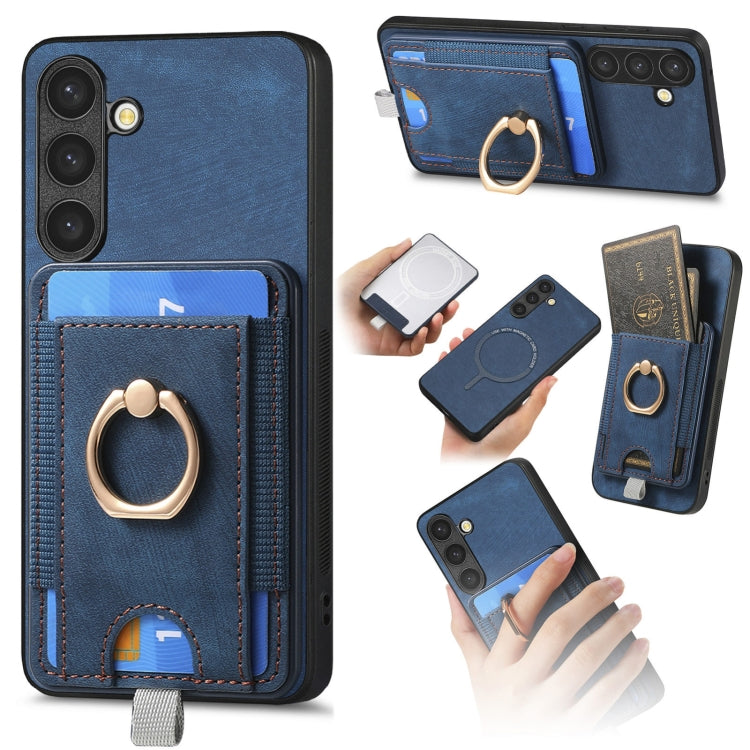 Retro Splitable Magnetic Card Bag Leather Phone Case