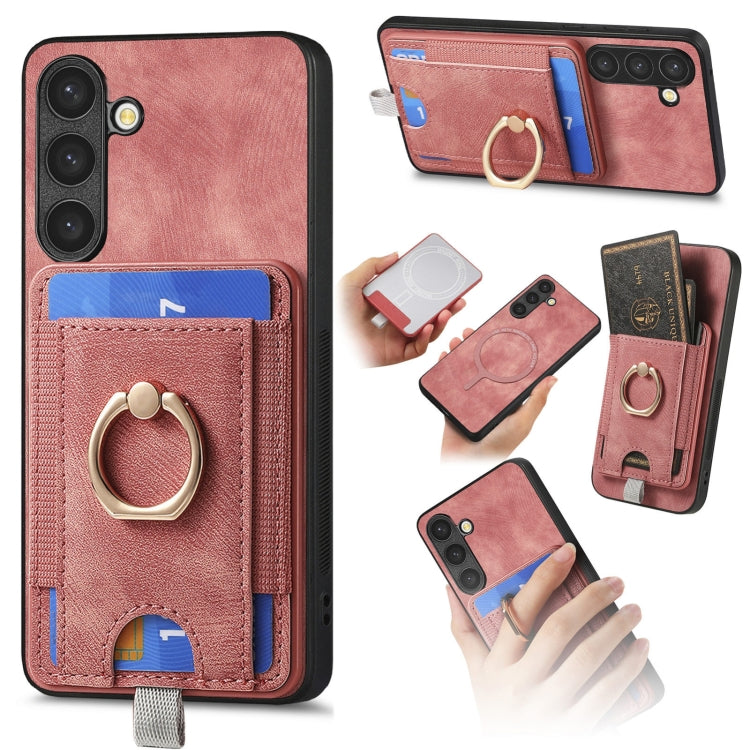 Retro Splitable Magnetic Card Bag Leather Phone Case