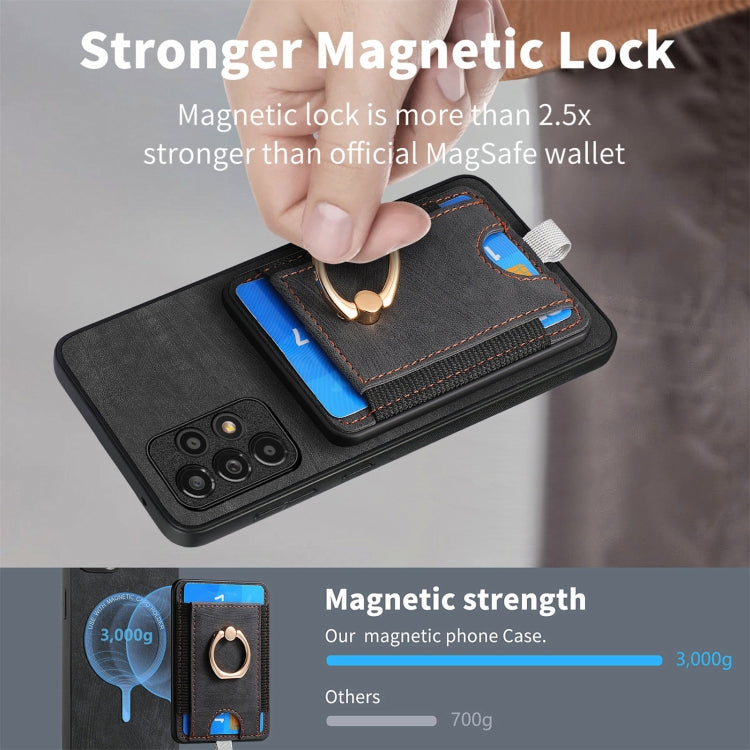 Retro Splitable Magnetic Card Bag Leather Phone Case