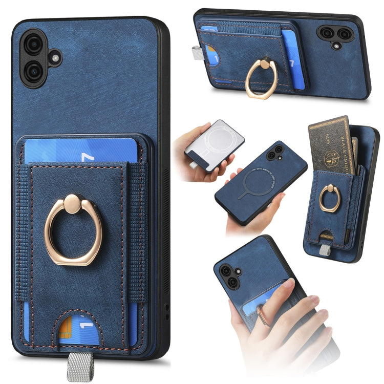 Retro Splitable Magnetic Card Bag Leather Phone Case