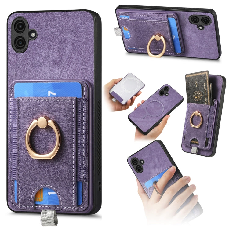 Retro Splitable Magnetic Card Bag Leather Phone Case