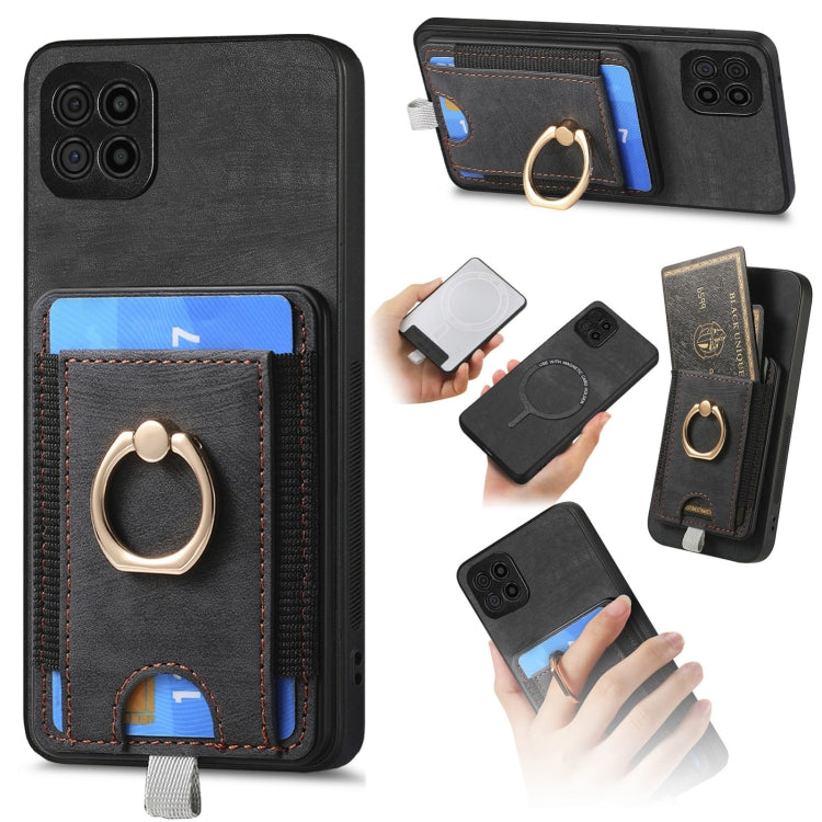Retro Splitable Magnetic Card Bag Leather Phone Case