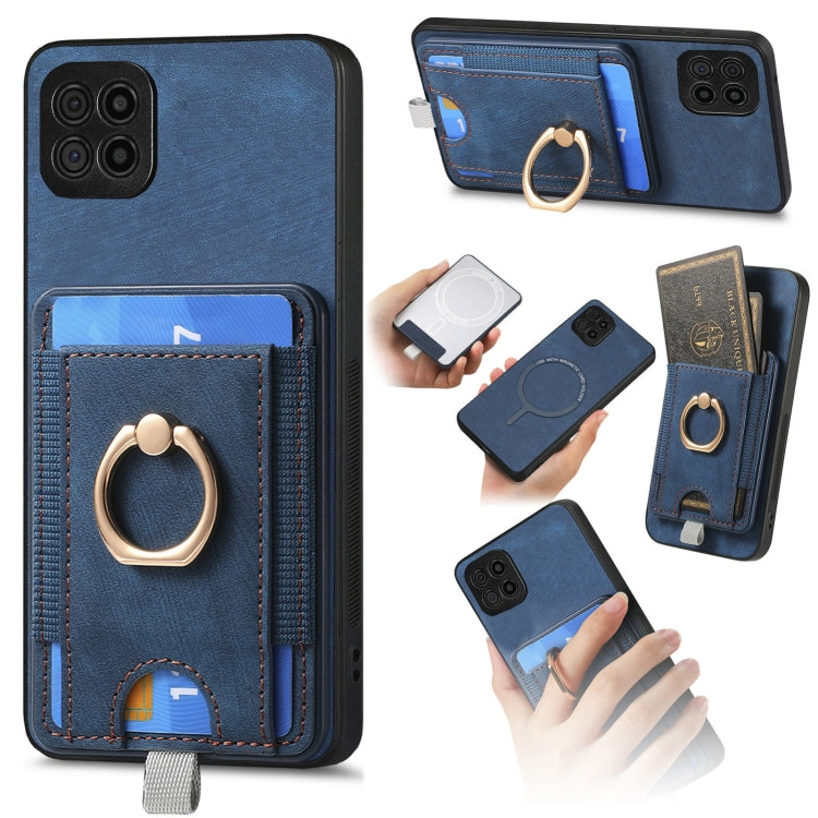 Retro Splitable Magnetic Card Bag Leather Phone Case