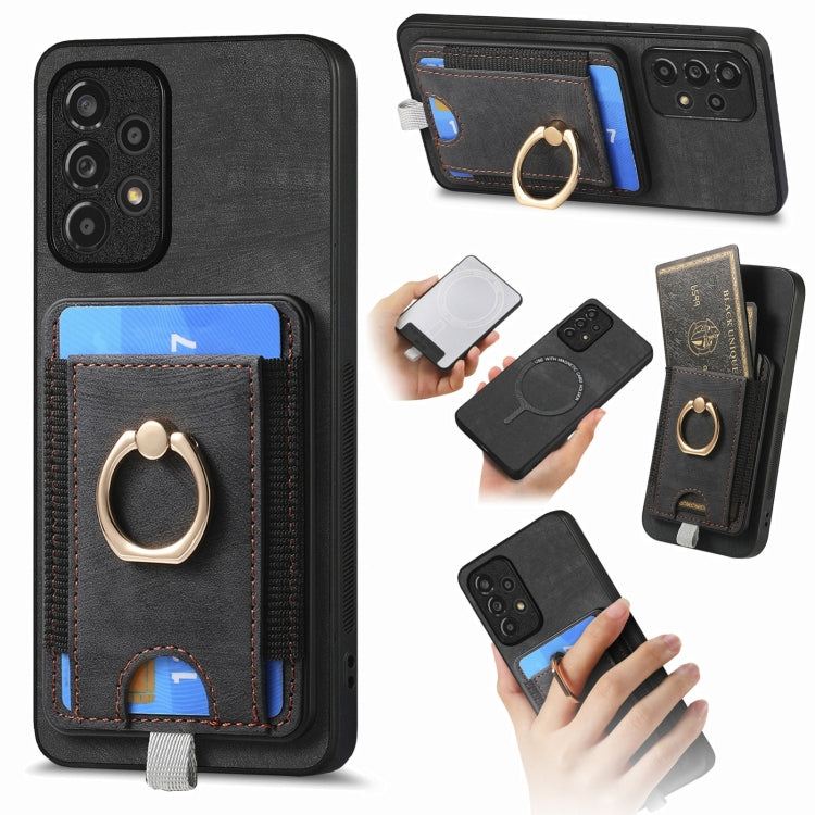 Retro Splitable Magnetic Card Bag Leather Phone Case