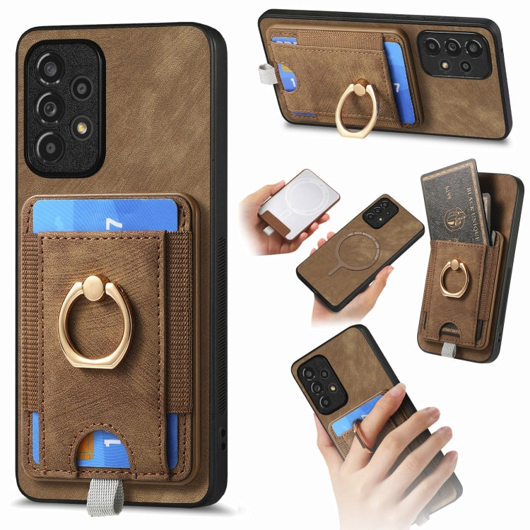 Retro Splitable Magnetic Card Bag Leather Phone Case