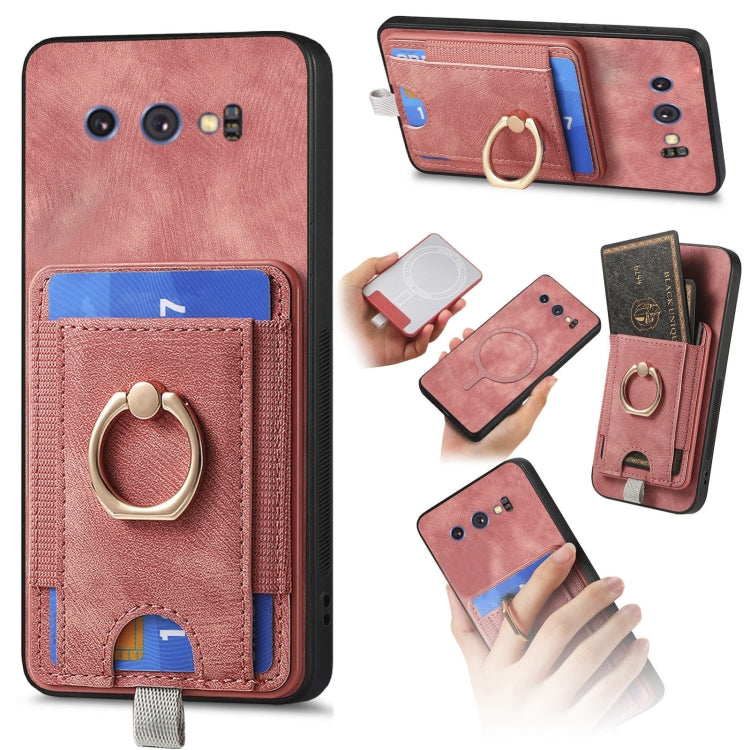 Retro Splitable Magnetic Card Bag Leather Phone Case