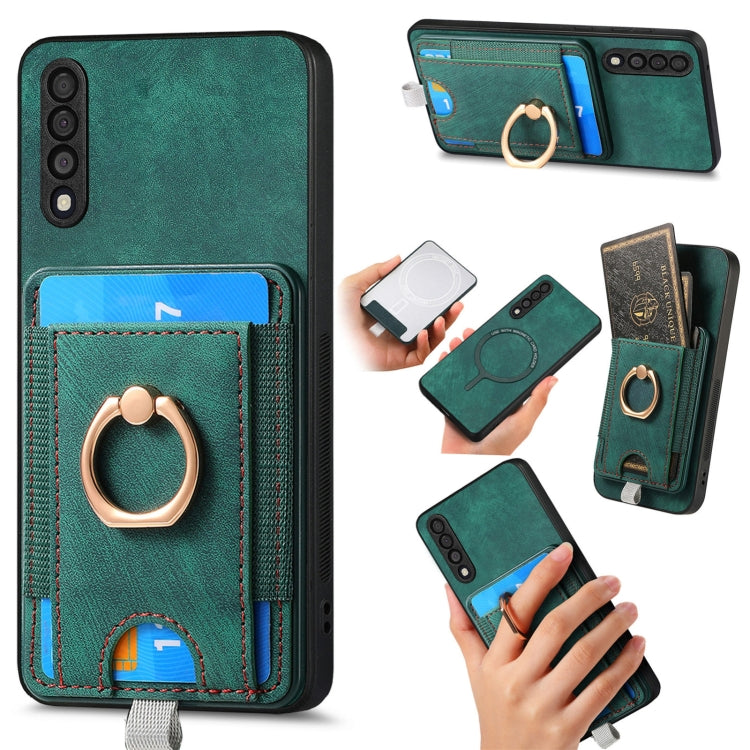 Retro Splitable Magnetic Card Bag Leather Phone Case