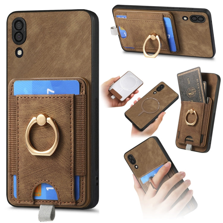 Retro Splitable Magnetic Card Bag Leather Phone Case