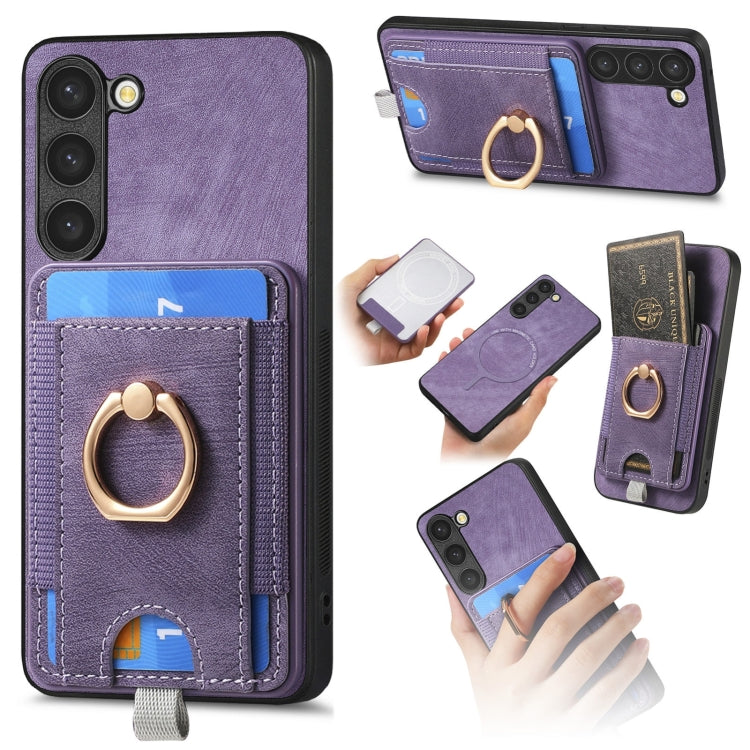 Retro Splitable Magnetic Card Bag Leather Phone Case