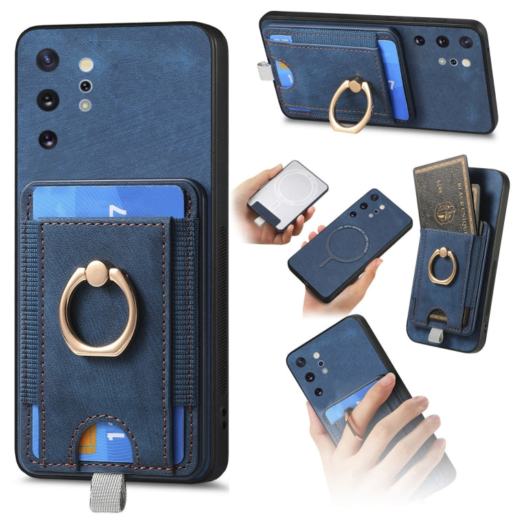 Retro Splitable Magnetic Card Bag Leather Phone Case