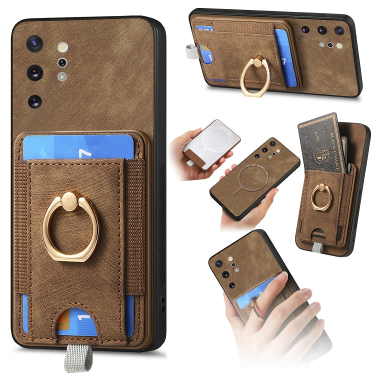 Retro Splitable Magnetic Card Bag Leather Phone Case