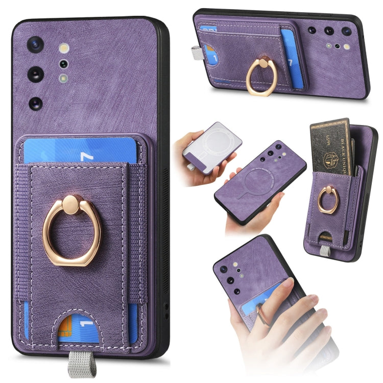 Retro Splitable Magnetic Card Bag Leather Phone Case