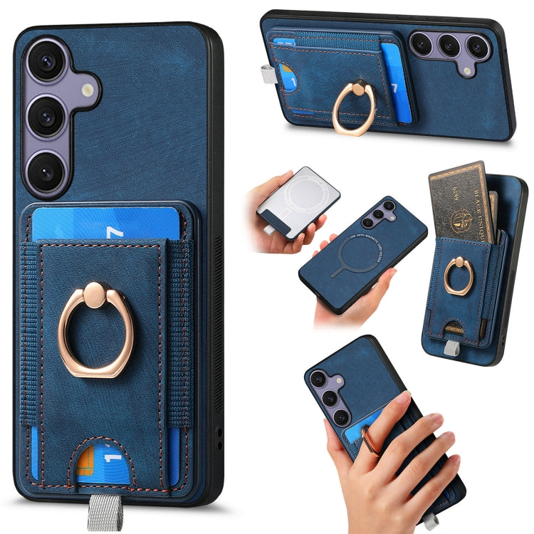 Retro Splitable Magnetic Card Bag Leather Phone Case