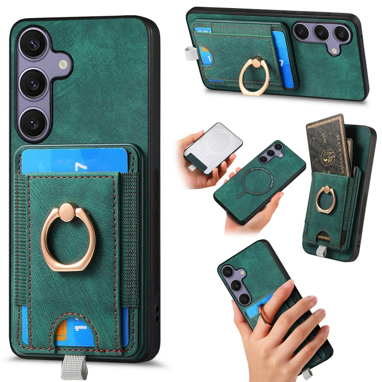 Retro Splitable Magnetic Card Bag Leather Phone Case