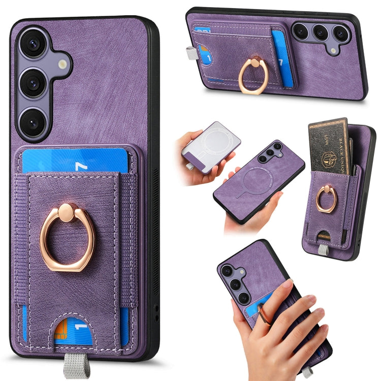 Retro Splitable Magnetic Card Bag Leather Phone Case