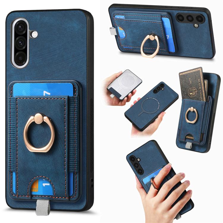 Retro Splitable Magnetic Card Bag Leather Phone Case