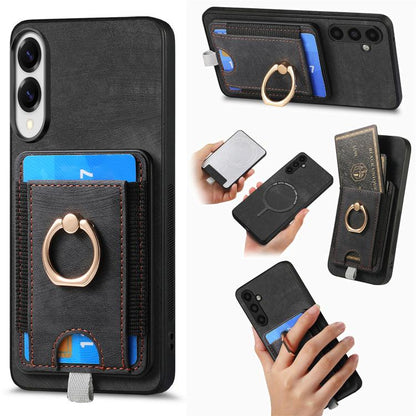Retro Splitable Magnetic Card Bag Leather Phone Case