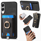 Retro Splitable Magnetic Card Bag Leather Phone Case