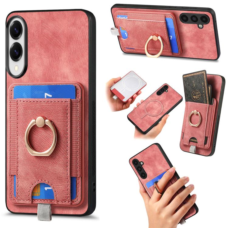 Retro Splitable Magnetic Card Bag Leather Phone Case