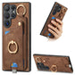 Retro Skin-feel Ring Card Bag Phone Case with Hang Loop