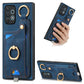 Retro Skin-feel Ring Card Bag Phone Case with Hang Loop