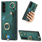 Retro Skin-feel Ring Card Bag Phone Case with Hang Loop