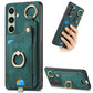 Retro Skin-feel Ring Card Bag Phone Case with Hang Loop
