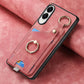 Retro Skin-feel Ring Card Bag Phone Case with Hang Loop